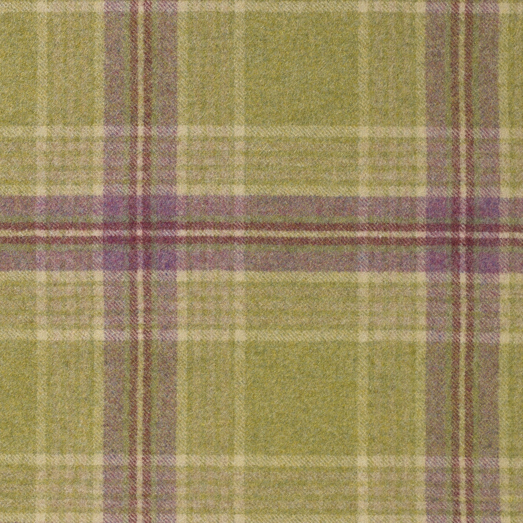 Light Green with Beige, Heather and Burgundy Plaid Check Coating