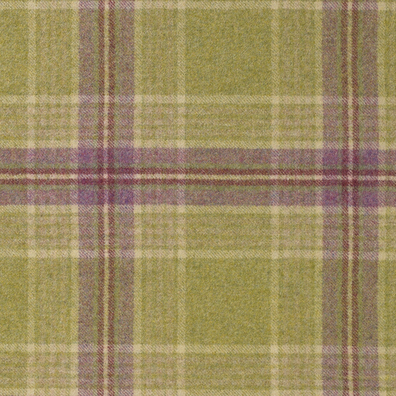 Light Green with Beige, Heather and Burgundy Plaid Check Coating