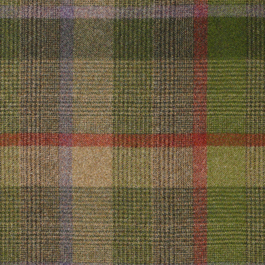 Moss Green with Beige and Brown Check Coating