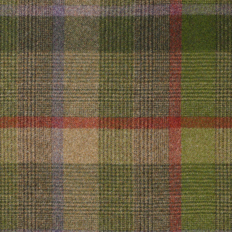 Moss Green with Beige and Brown Check Coating