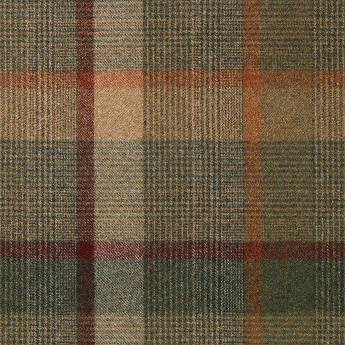 Moss Green and Brown with Red Plaid Check Coating