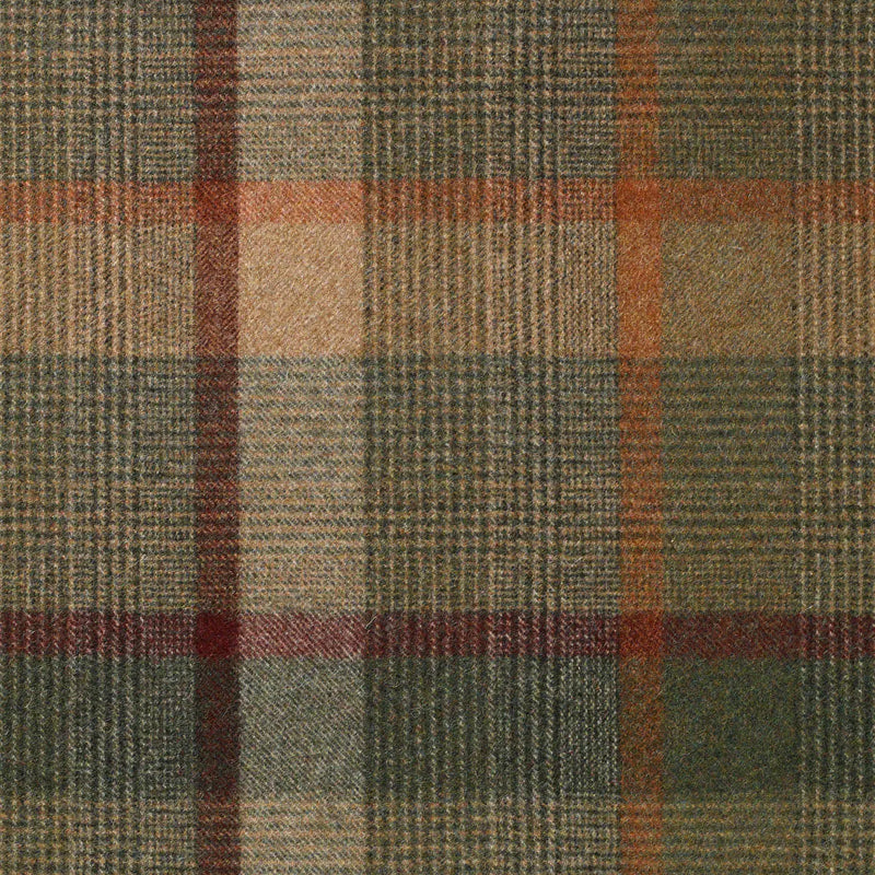 Moss Green and Brown with Red Plaid Check Coating