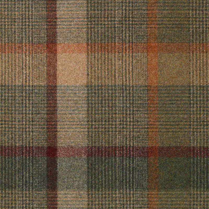 Moss Green and Brown with Red Plaid Check Coating