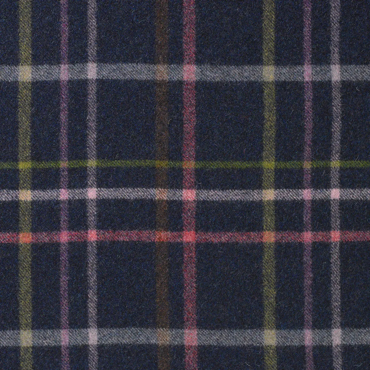 Dark Blue with Green and Pink Plaid Check Coating