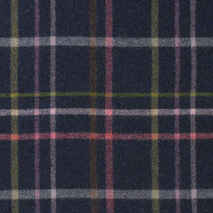 Dark Blue with Green and Pink Plaid Check Coating