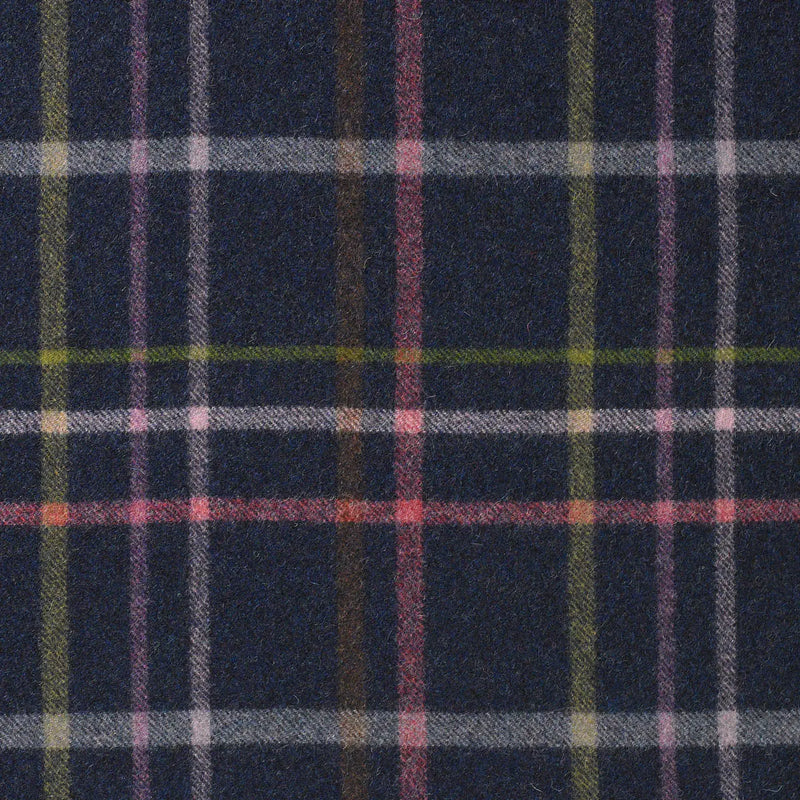 Dark Blue with Green and Pink Plaid Check Coating