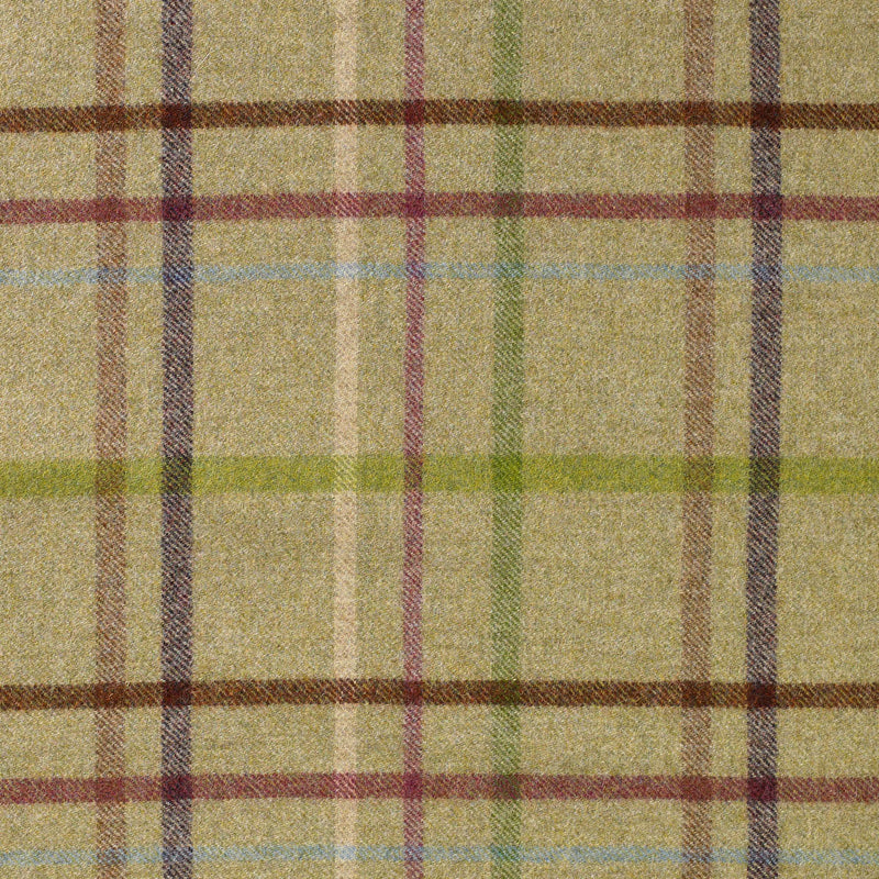 Beige with Pink, Beige and Blue Plaid Check Coating