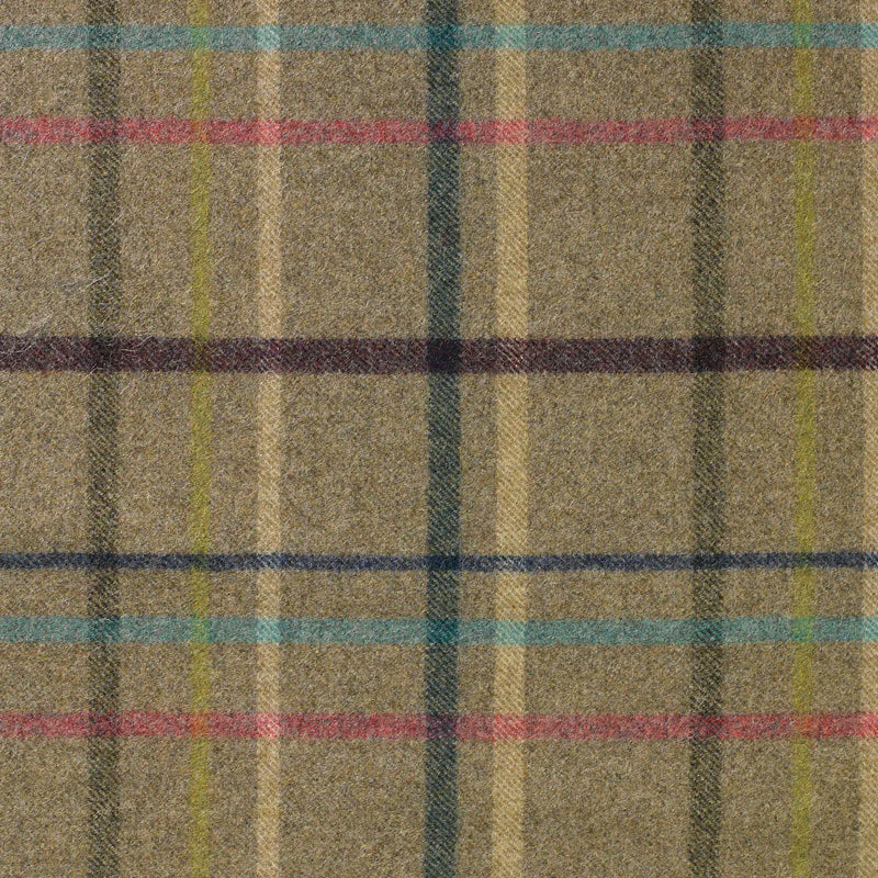Light Grey/Brown with Pink, Cream and Green Plaid Check Coating