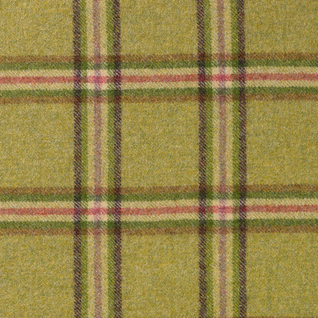 Light Green with Purple, Beige, Heather and Pink Plaid Check Coating