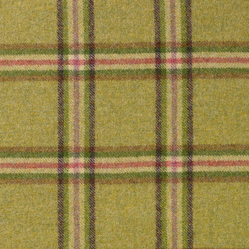 Light Green with Purple, Beige, Heather and Pink Plaid Check Coating