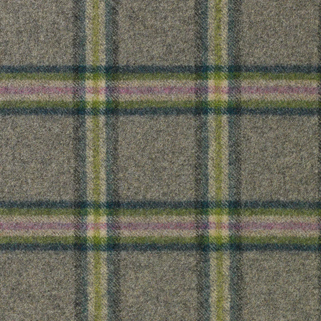 Medium Grey with Purple, Green and Blue Plaid Check Coating