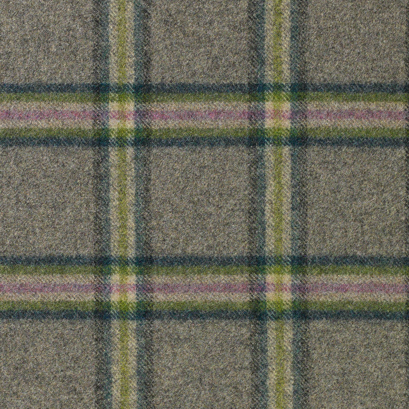 Medium Grey with Purple, Green and Blue Plaid Check Coating