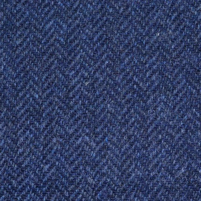 Dark Blue Herringbone Lambswool Tweed