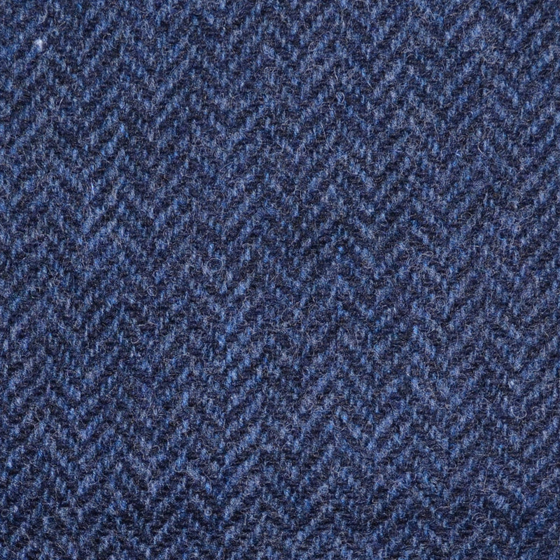 Medium Blue Herringbone Lambswool Tweed