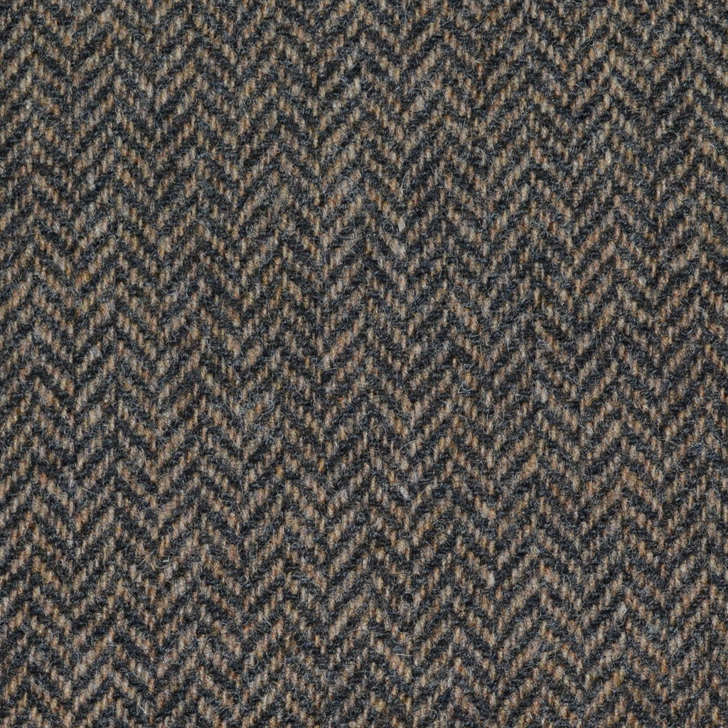 Brown Herringbone Lambswool Tweed