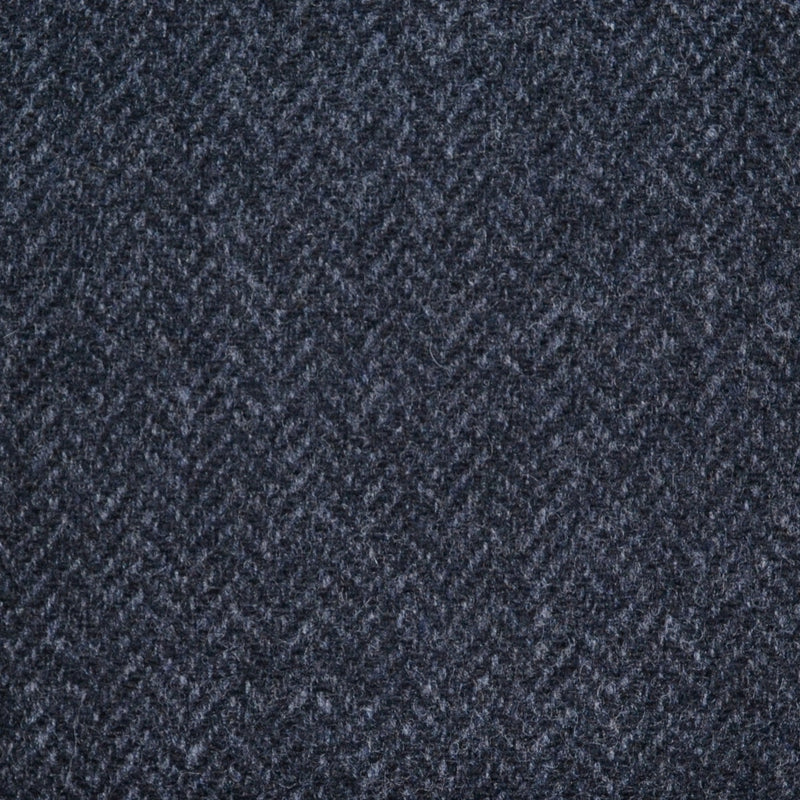 Dark Grey Herringbone Lambswool Tweed