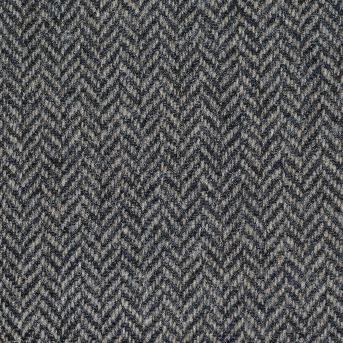 Smoke Grey Herringbone Lambswool Tweed