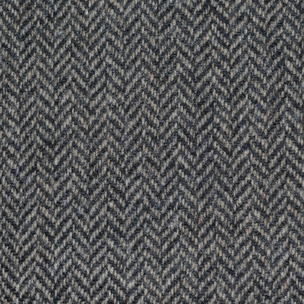 Smoke Grey Herringbone Lambswool Tweed