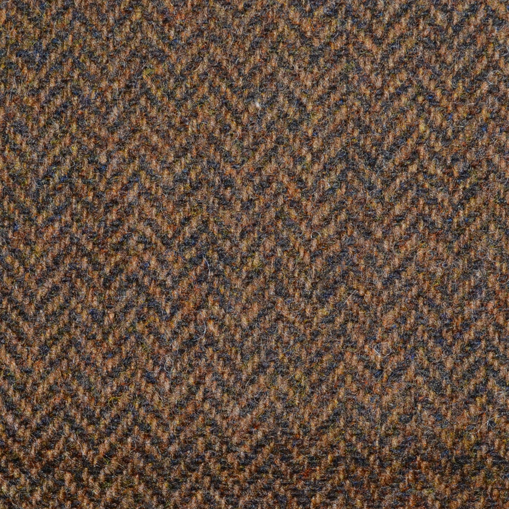 Medium Brown Herringbone Lambswool Tweed
