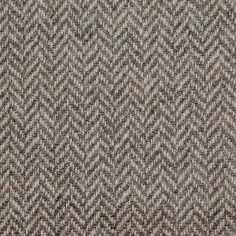 Beige/Brown Herringbone Lambswool Tweed