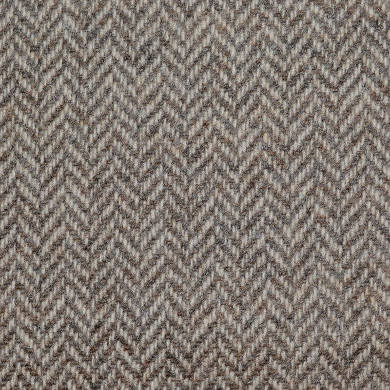 Beige/Brown Herringbone Lambswool Tweed