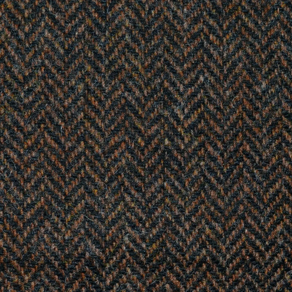Dark Brown Herringbone Lambswool Tweed