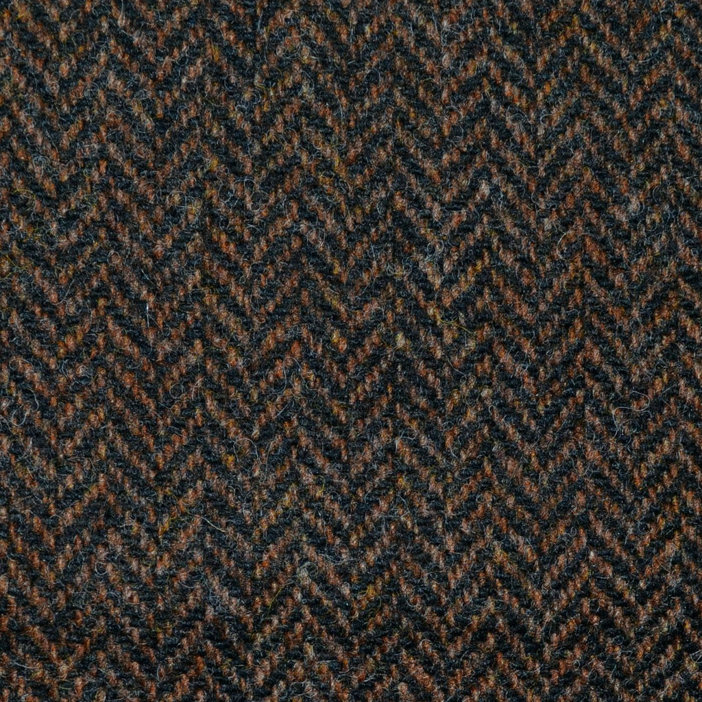 Dark Brown Herringbone Lambswool Tweed