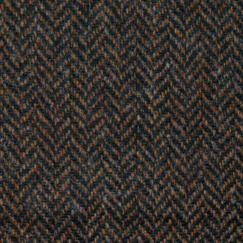 Dark Brown Herringbone Lambswool Tweed
