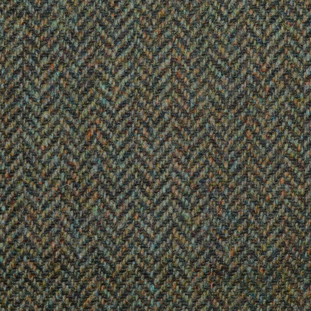 Green/Brown Herringbone Lambswool Tweed