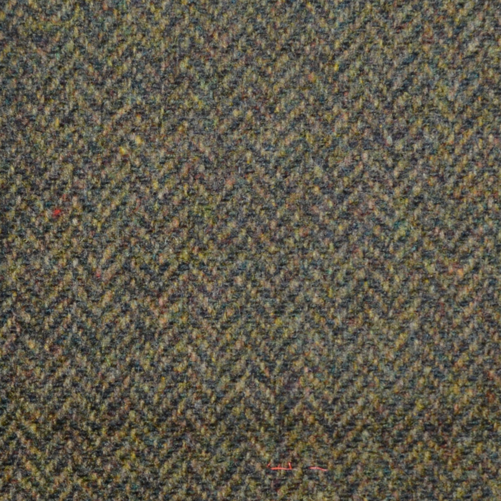 Brown/Green Herringbone Lambswool Tweed