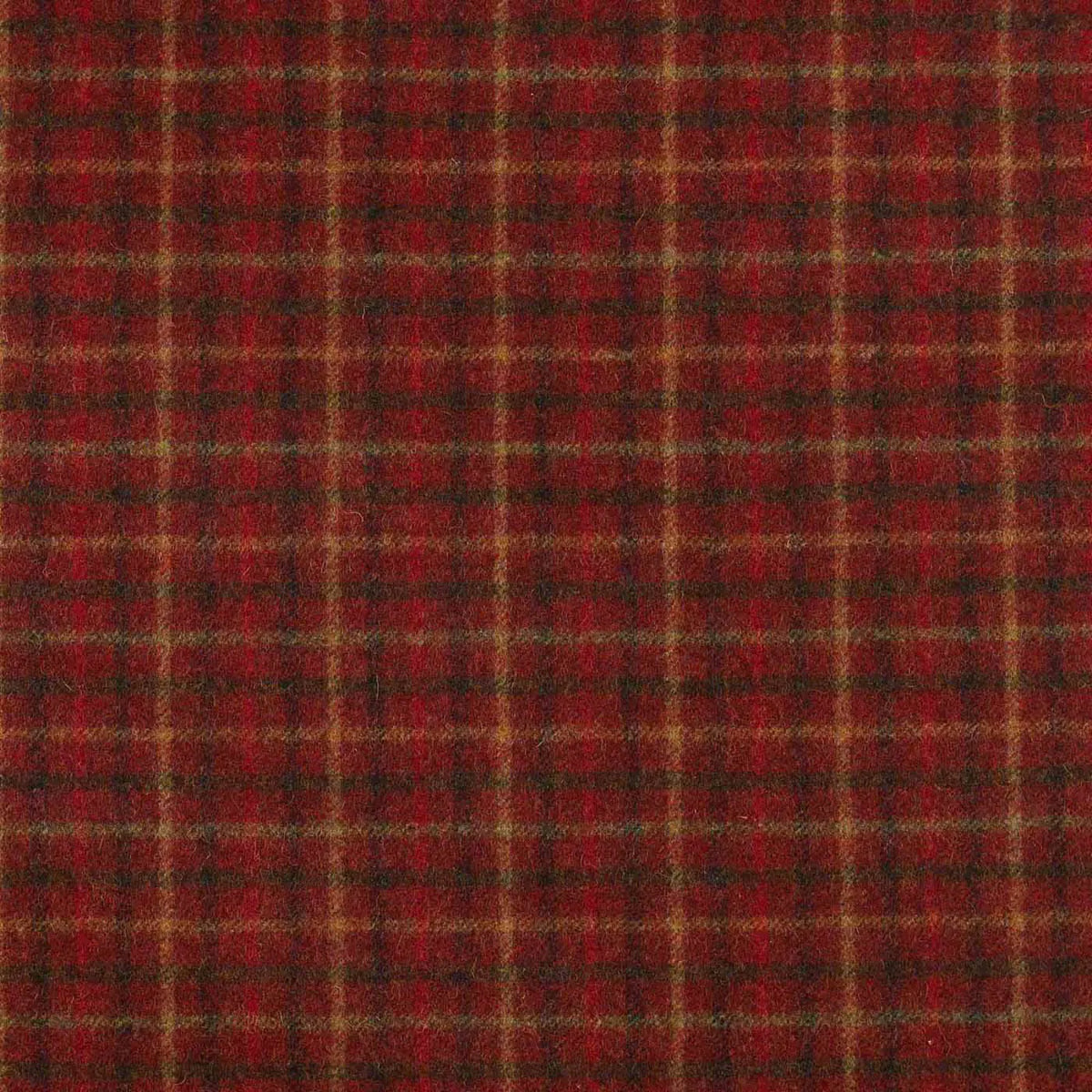 Red with Tan & Brown Plaid Check Coating
