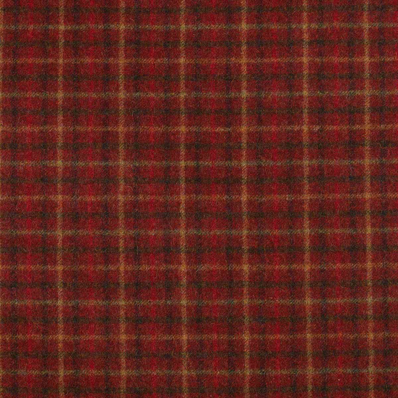 Red with Tan & Brown Plaid Check Coating