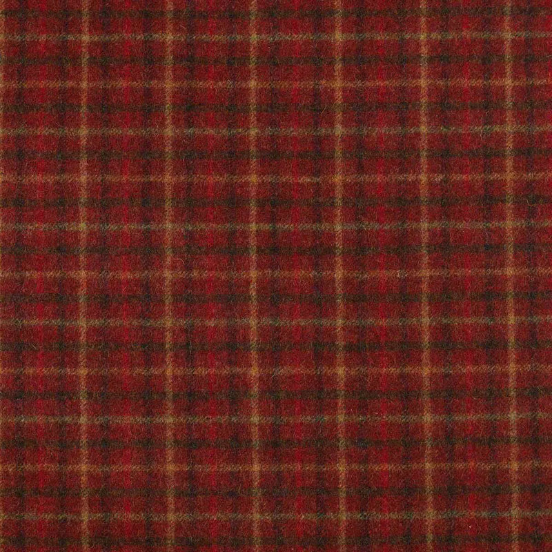 Red with Tan & Brown Plaid Check Coating