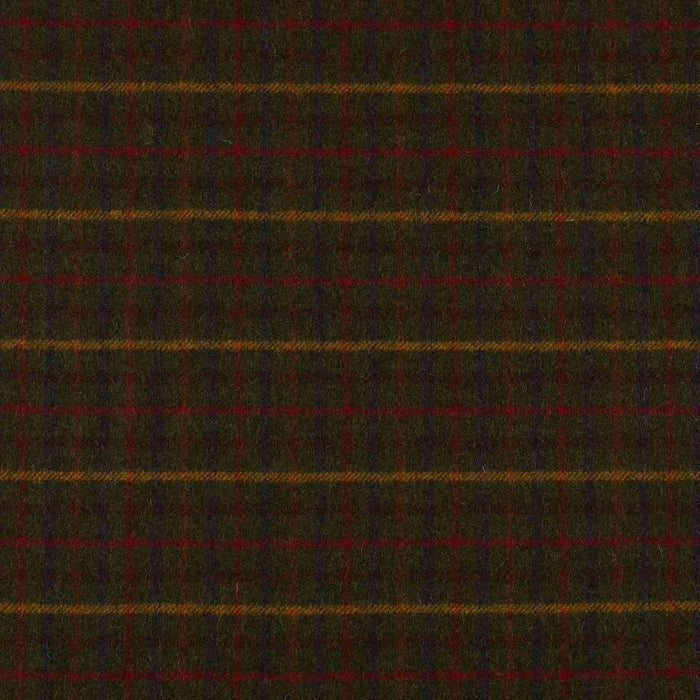 Green with Red, Brown & Yellow Plaid Check Coating