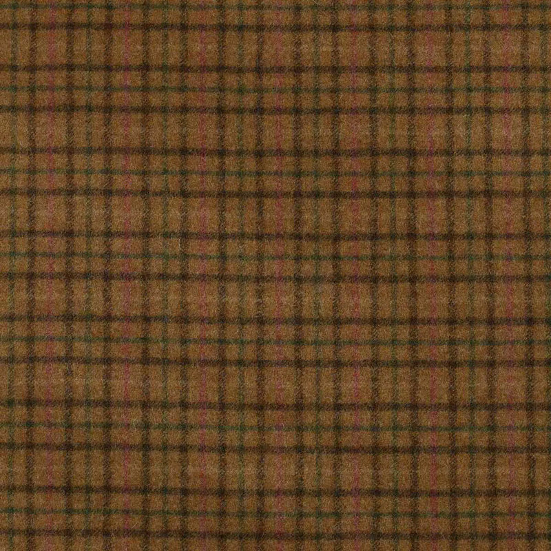 Moss Green with Brown, Green & Red Plaid Check Coating