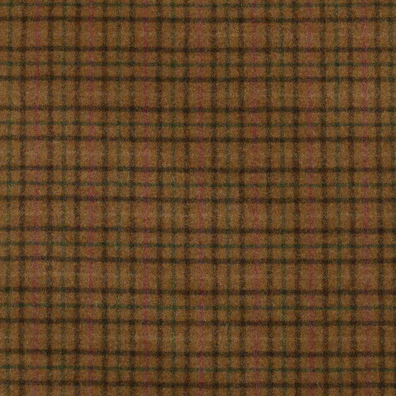 Moss Green with Brown, Green & Red Plaid Check Coating