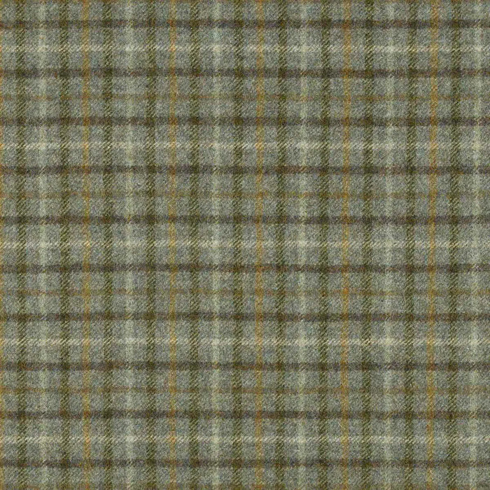 Blue with Green, Tan & Brown Plaid Check Coating