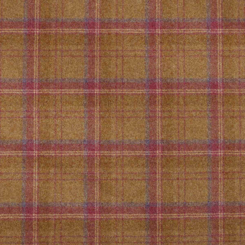 Brown with Pink, Purple & Ecru Plaid Check Coating