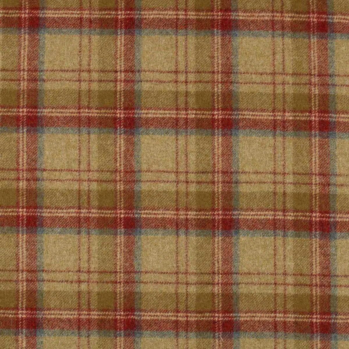 Beige with Green, Red & Blue Plaid Check Coating