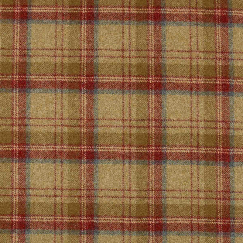 Beige with Green, Red & Blue Plaid Check Coating