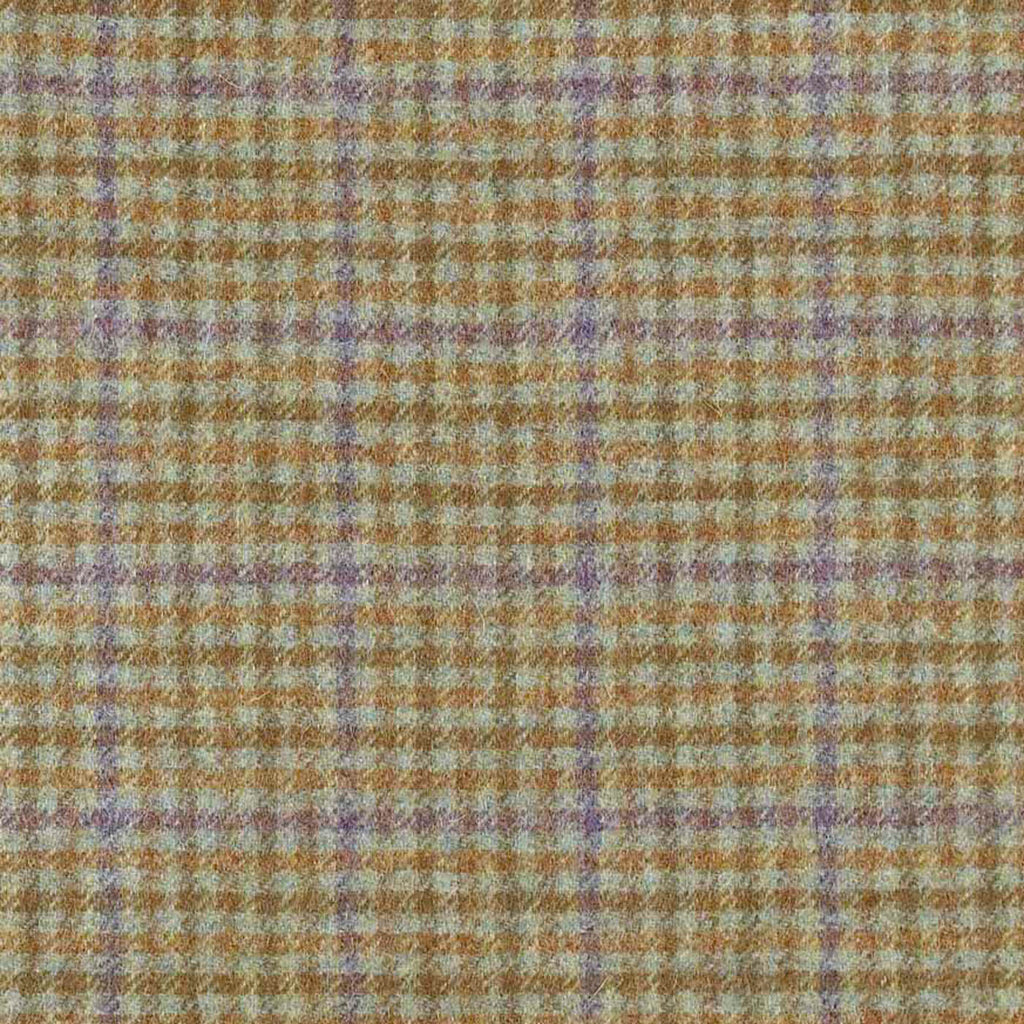 Blue with Tan, Brown & Purple Plaid Check Coating
