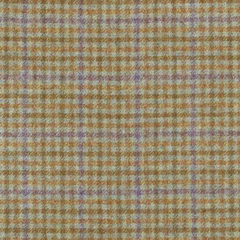 Blue with Tan, Brown & Purple Plaid Check Coating