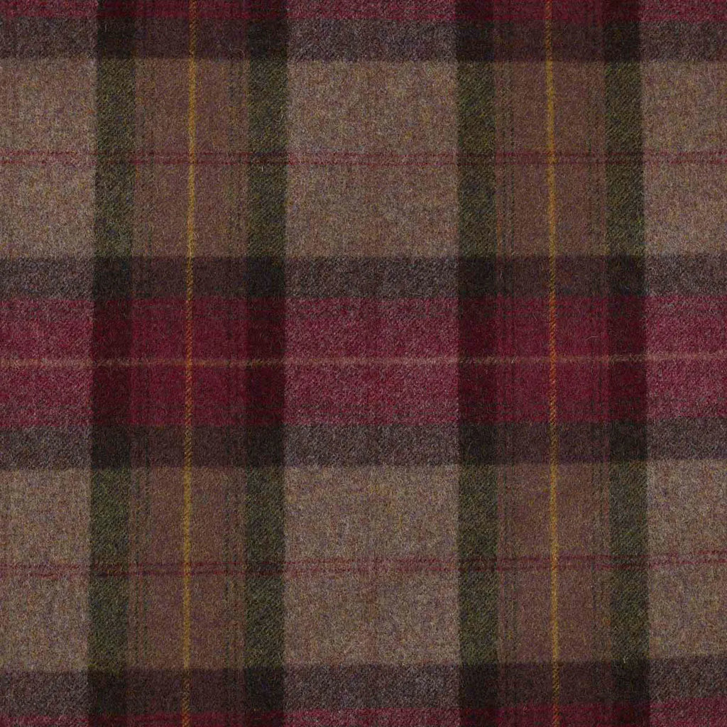 Brown with Green, Wine, Heather & Yellow Plaid Check Coating