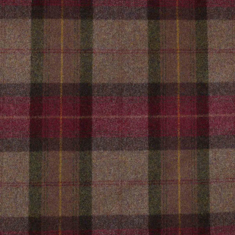 Brown with Green, Wine, Heather & Yellow Plaid Check Coating