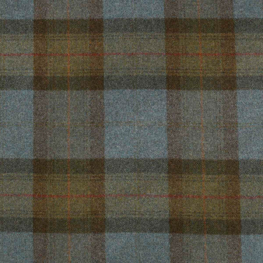 Blue with Blue, Brown & Pink Plaid Check Coating