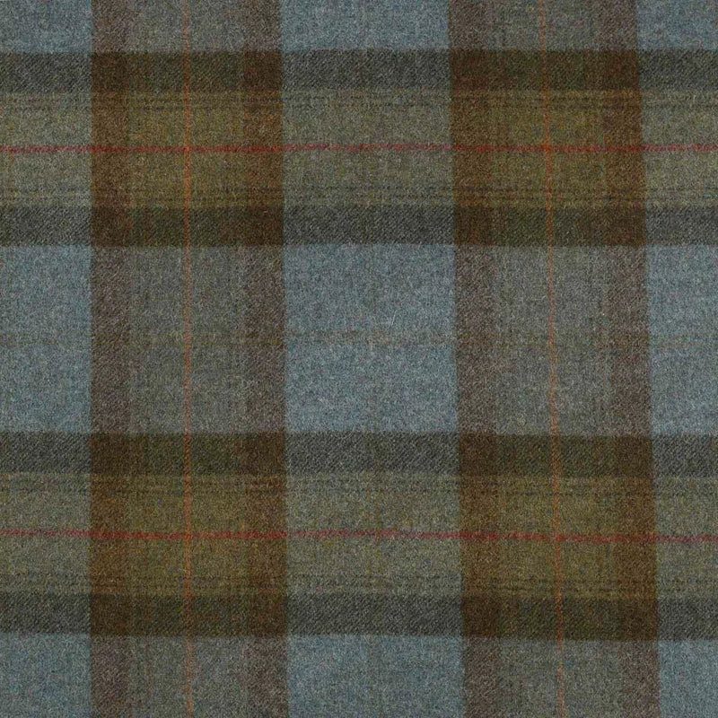 Blue with Blue, Brown & Pink Plaid Check Coating