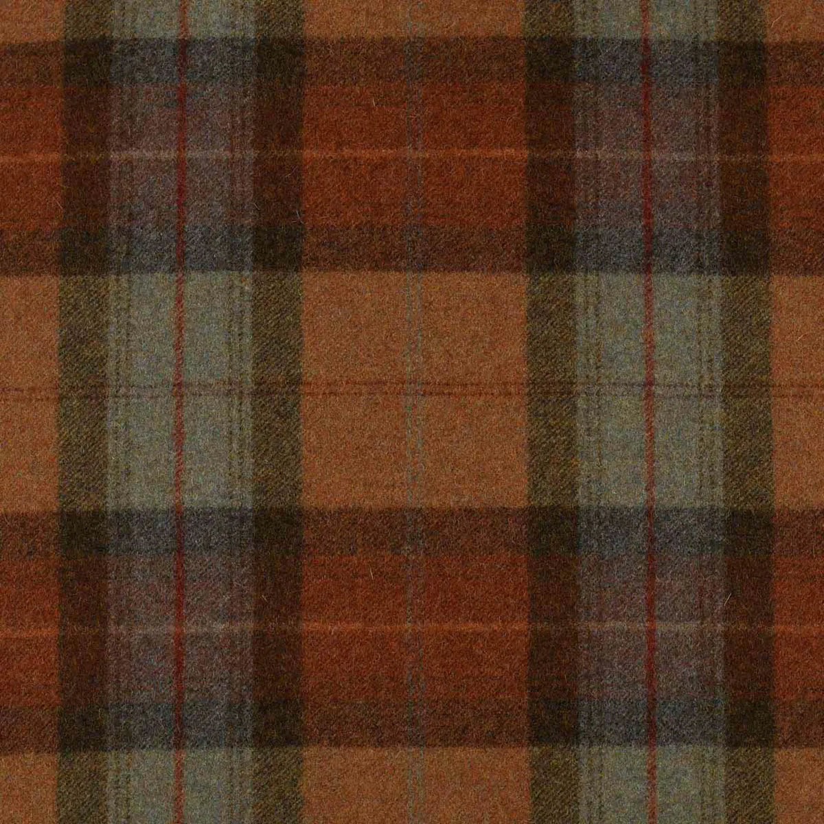 Blue Green with Brown & Red Plaid Check Coating