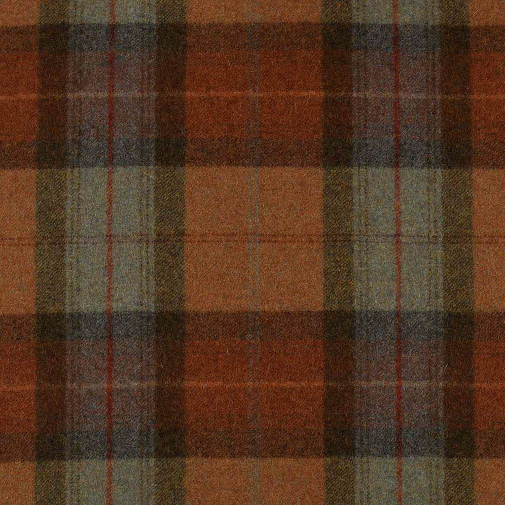 Blue Green with Brown & Red Plaid Check Coating