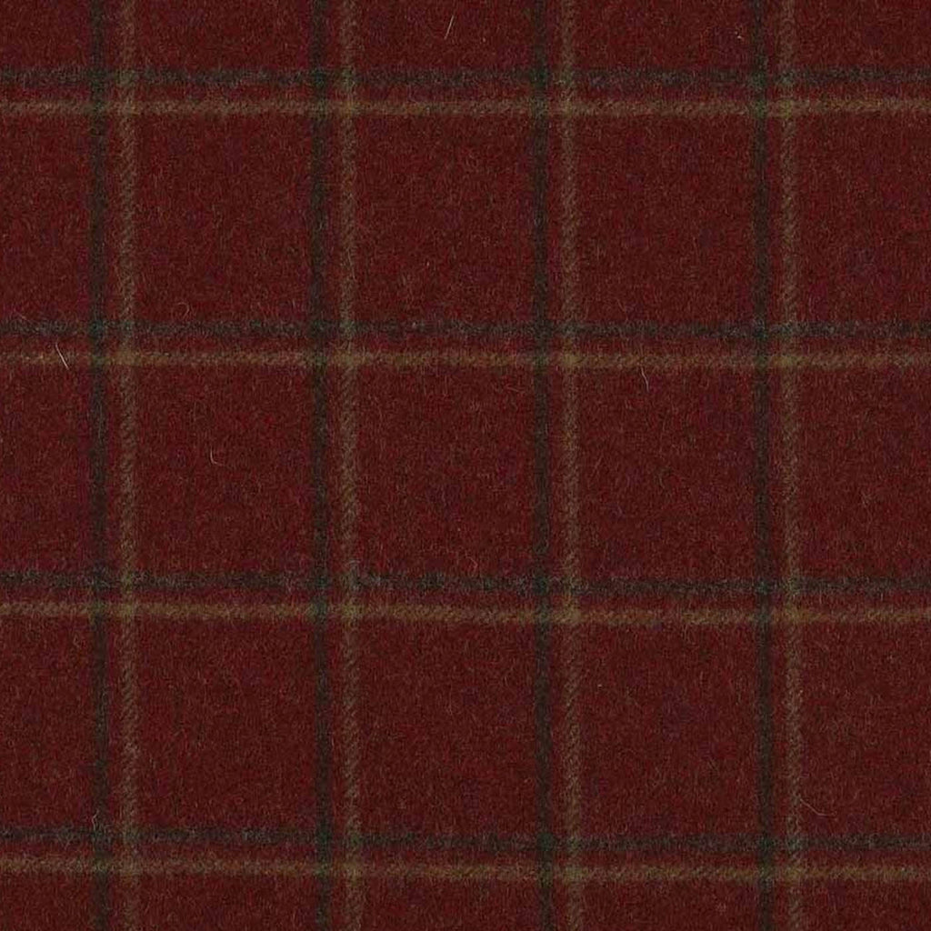 Red with Tan & Brown Plaid Check Coating