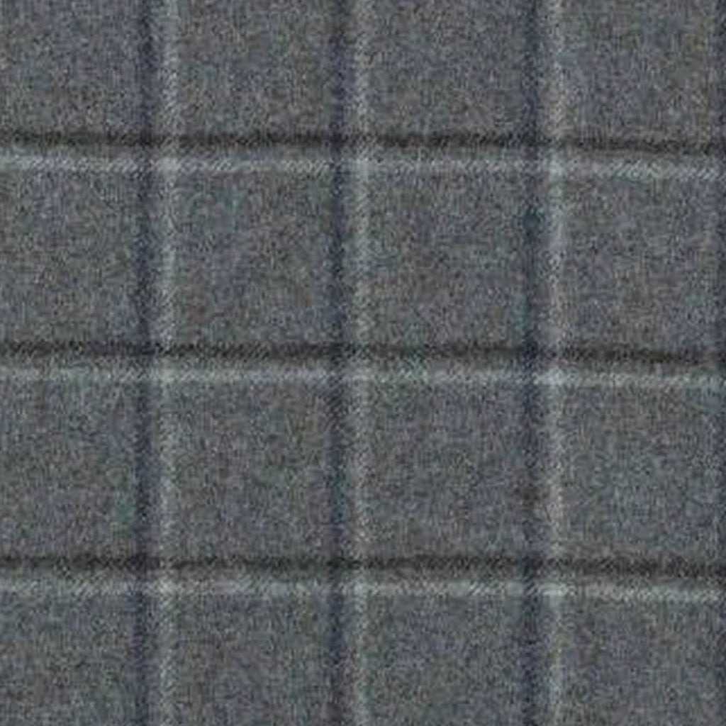 Blue with Brown & Grey Plaid Check Coating